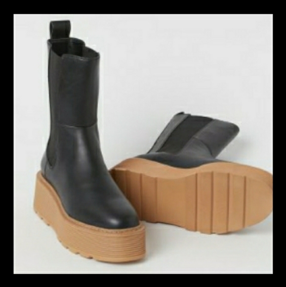 H&M High-profile two tone platform boots blogger's - Picture 6 of 9
